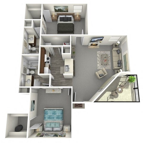 Hawethorn Floor Plan at The Nova Apartments, Memphis, Tennessee